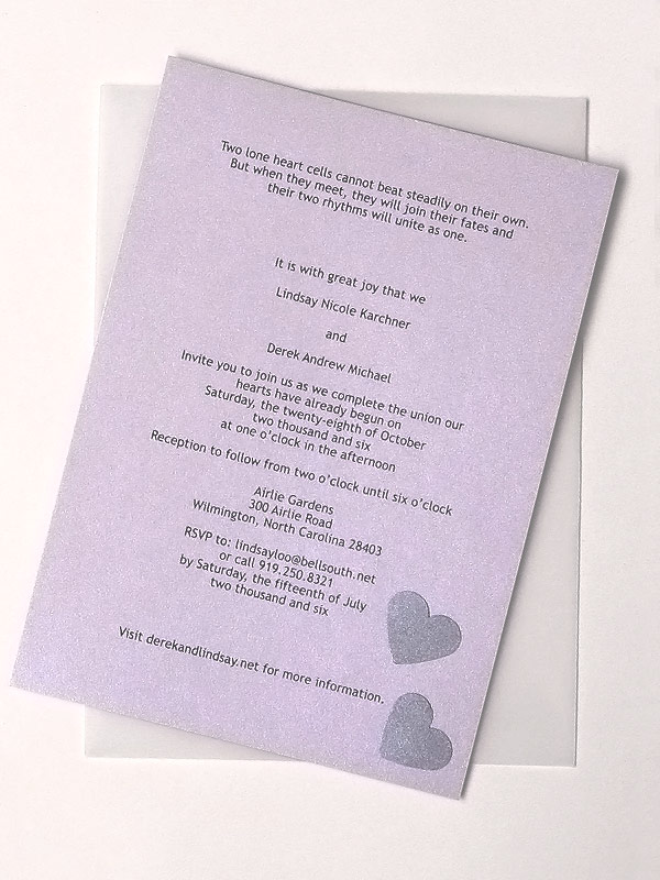 Derek and Lindsay Wedding Invite