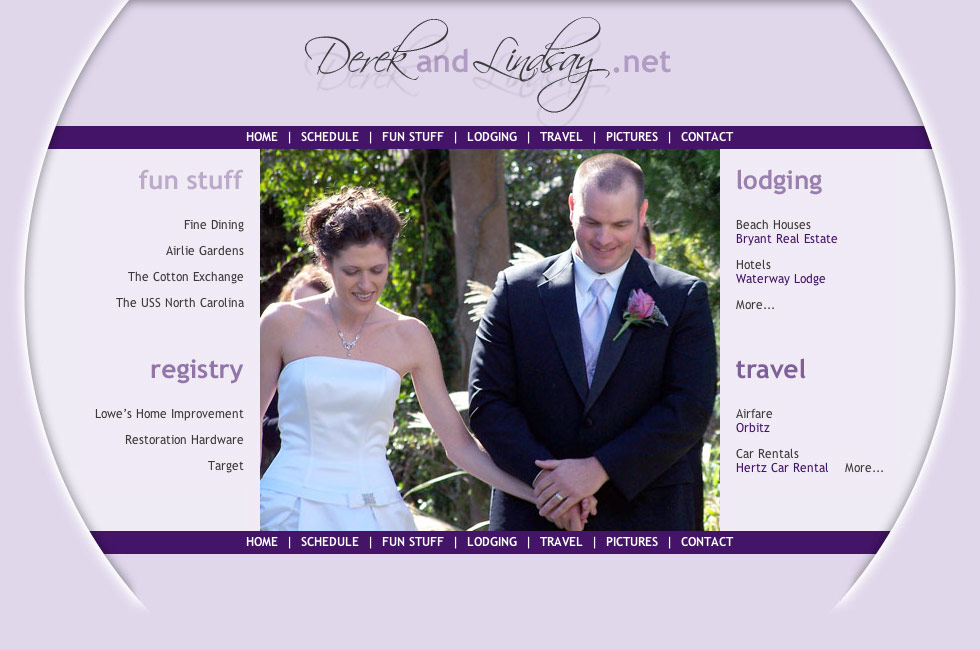 Derek and Lindsay Wedding Website