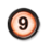 Ninth Floor Logo - Black Circle With Red Gradient Center And Number 9 In Middle