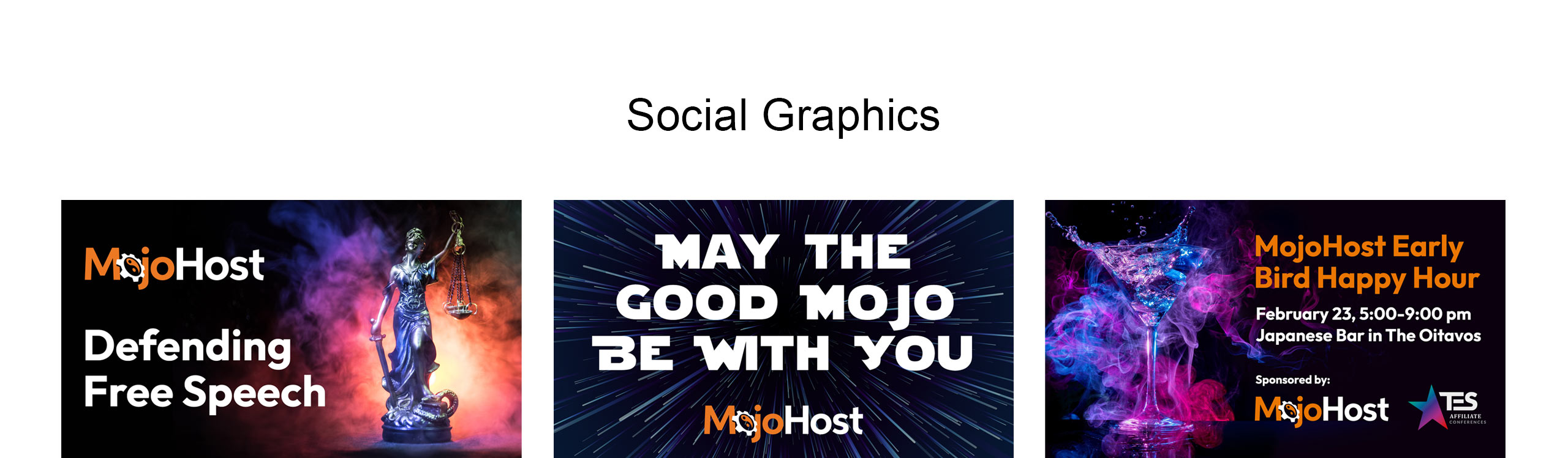 Social graphics for MojoHost