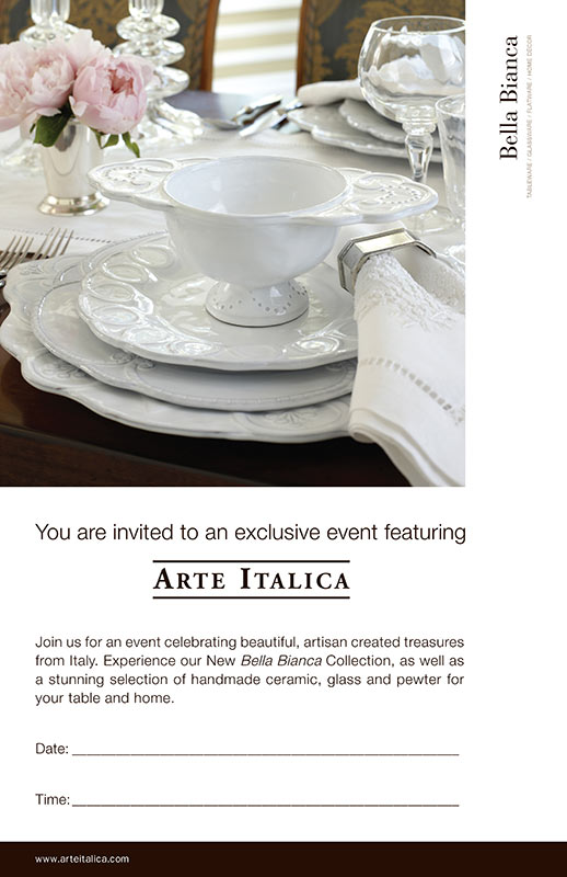 Layout of Arte Italica Bella Bianca collection poster