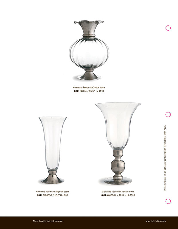 Layout of Arte Italica Giovanna collection in print catalog