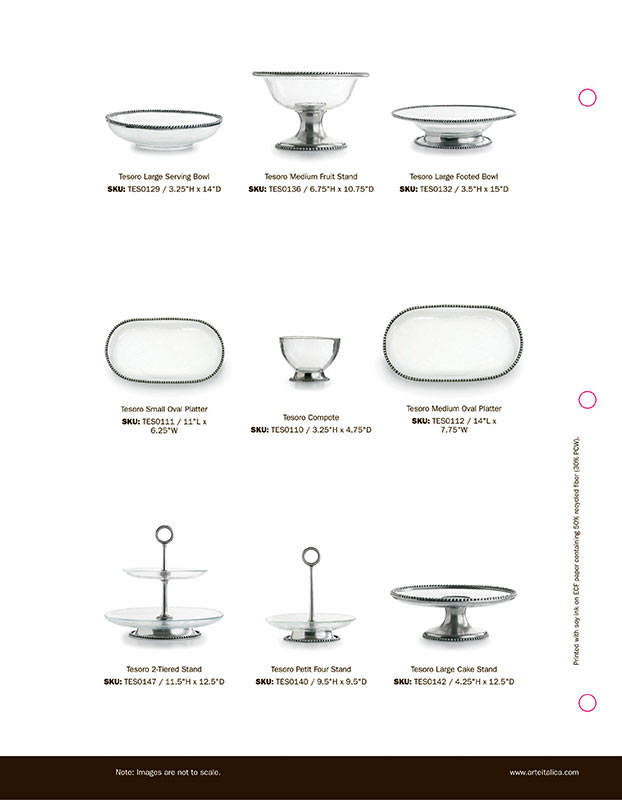Layout of Arte Italica Tesoro collection in print catalog