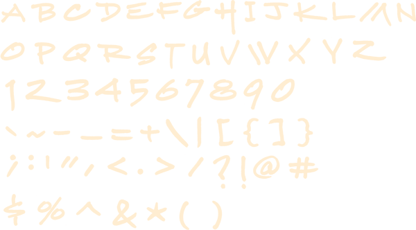 Cream Denny Karchner font of his handwriting