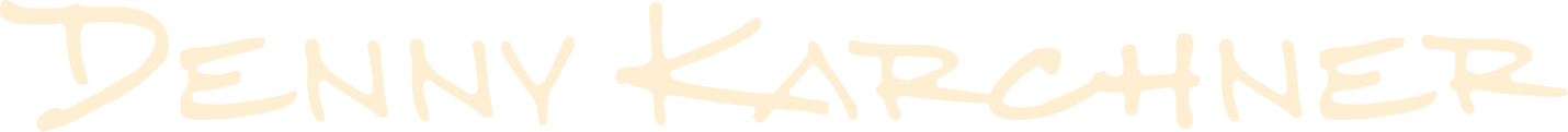 Cream Denny Karchner logo using custom font of his handwriting