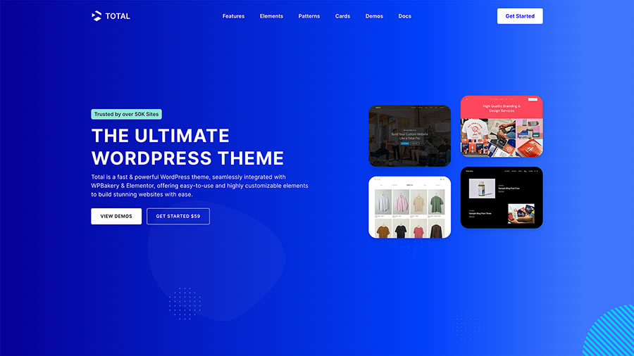 Screenshot of Total Wordpress Theme website