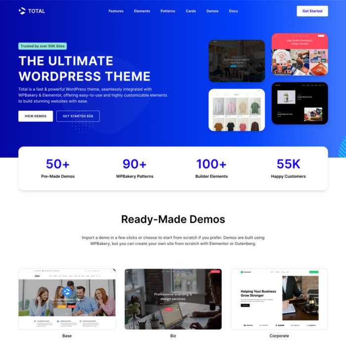 Total Wordpress Theme website