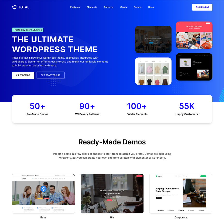 Total Wordpress Theme website